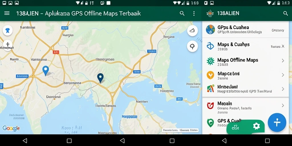 Tampilan antarmuka aplikasi GPS Offline Maps yang mudah digunakan.