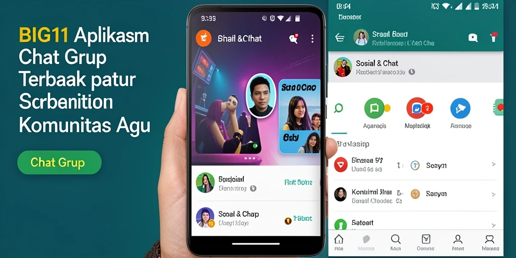 Screenshot antarmuka BIG11 yang menunjukkan fitur Chat Grup yang interaktif.