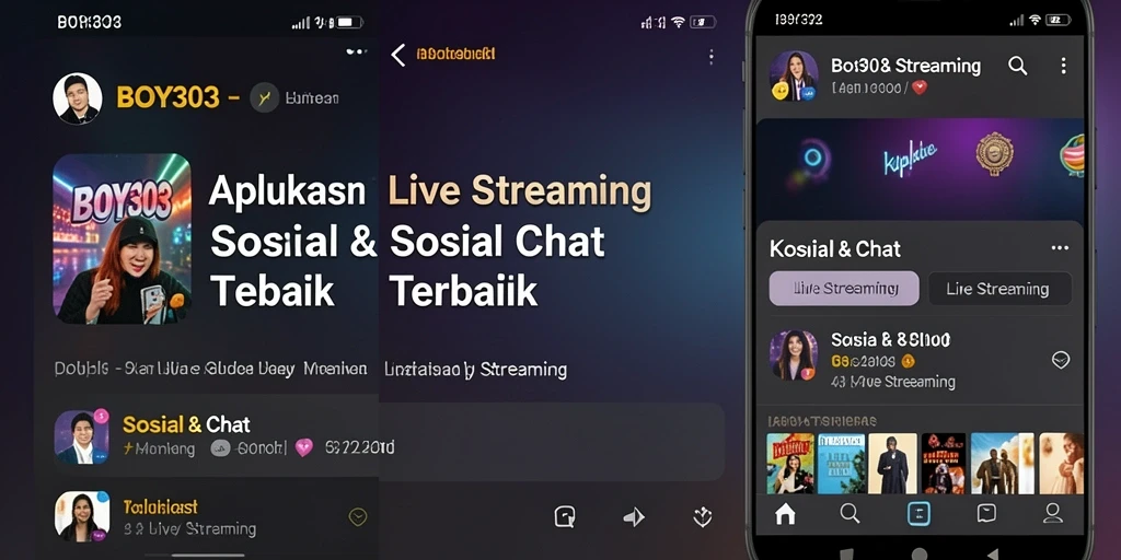 Antarmuka BOY303 yang interaktif dan intuitif dalam Live Streaming.