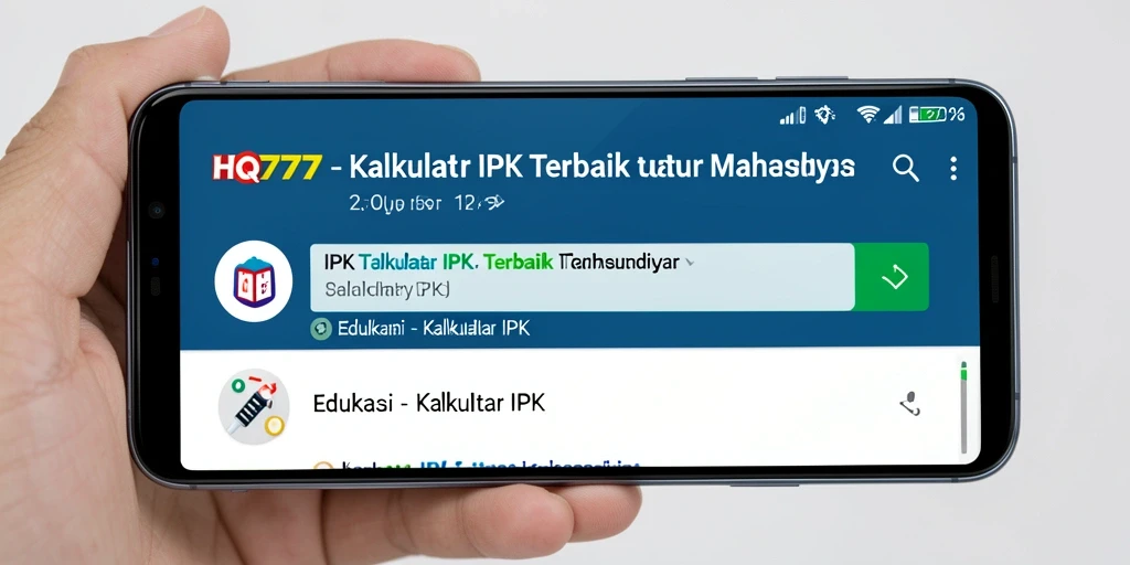 Tampilan antarmuka HQ777 untuk Kalkulator IPK yang sederhana dan efektif.