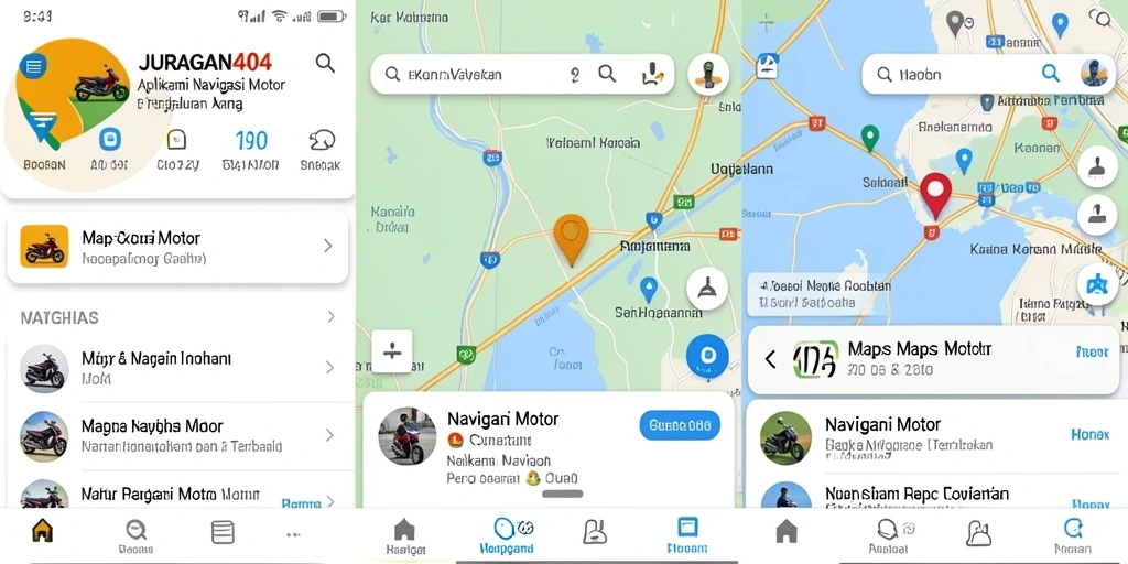 Tampilan antarmuka JURAGAN404 yang user-friendly dan fungsional untuk navigasi motor.