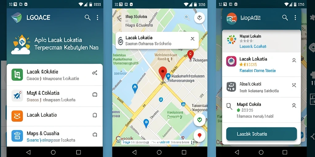 Antarmuka pengguna LGOACE yang sederhana dan informatif untuk lacak lokasi.