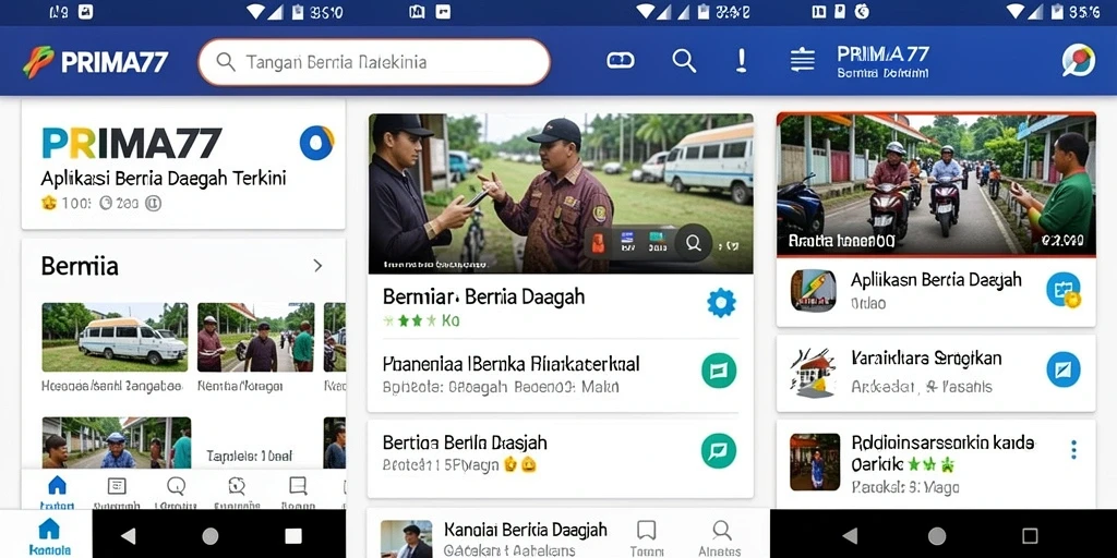 Tampilan antarmuka aplikasi PRIMA77 yang menarik dan informatif.