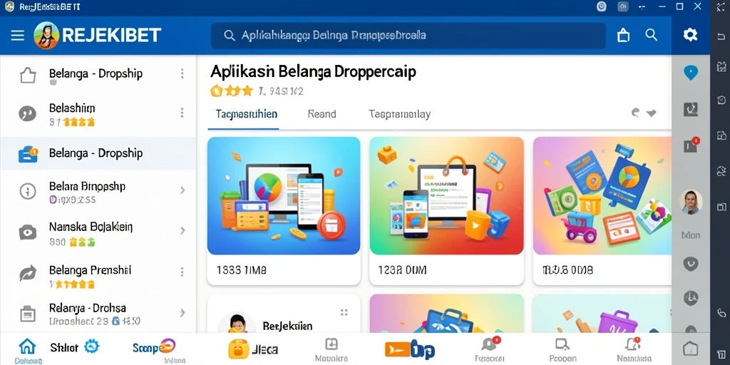 Screenshot utama aplikasi REJEKIBET menampilkan antarmuka pengguna yang intuitif.