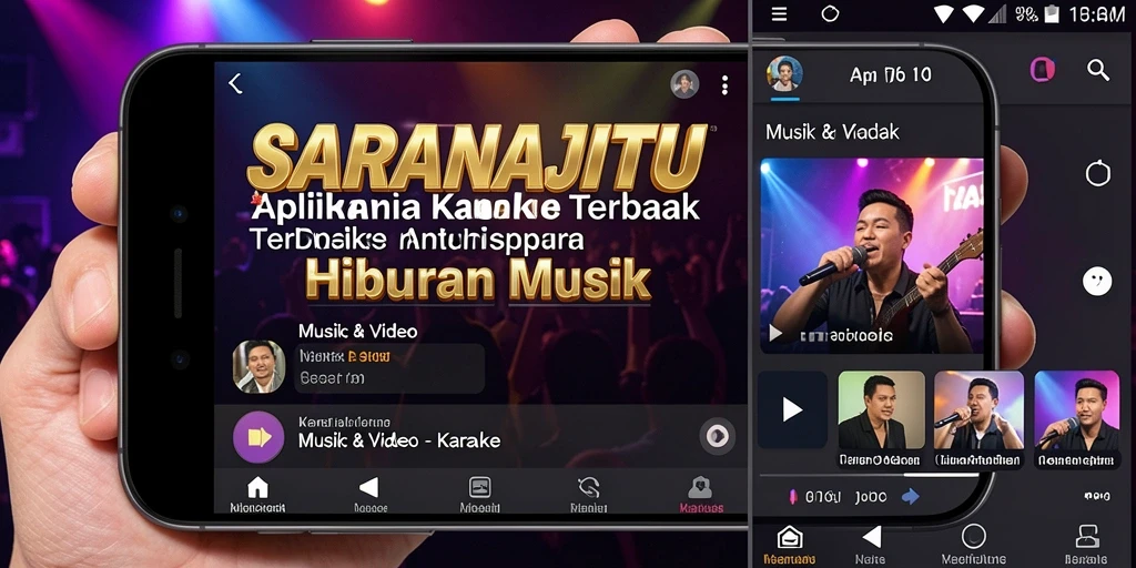 Antarmuka pengguna SARANAJITU memperlihatkan fungsi Karaoke yang menarik dan interaktif.