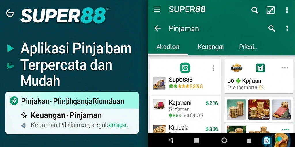 Antarmuka aplikasi SUPER88 untuk pinjaman yang user-friendly.